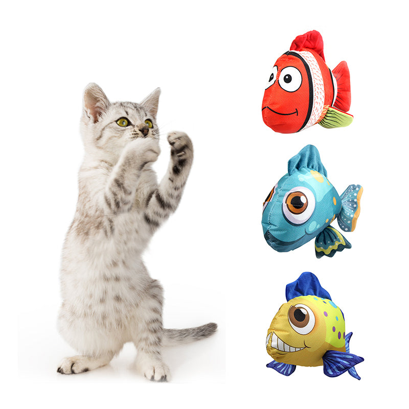 TG-CTOY058 Goldfish Pet Chewing Toy Squeaky Dog Bite Catch Cat Playing Toy - Yellow