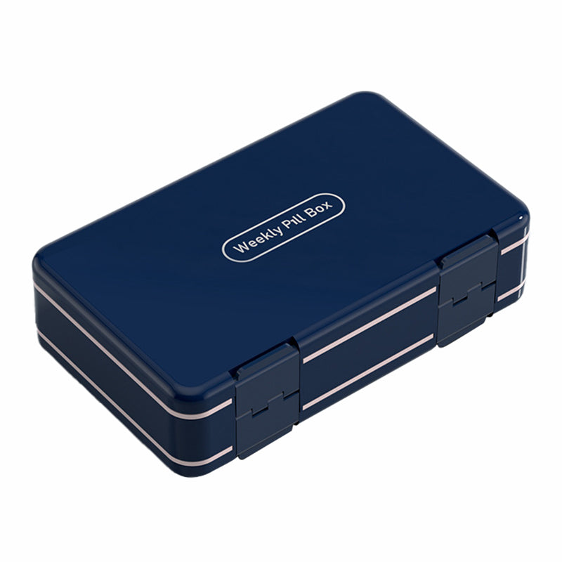 24 Grids Dual Layer Weekly Pill Box 7 Day 3 Times Portable Pill Box Organizer Dispenser (No FDA Certified BPA-Free)