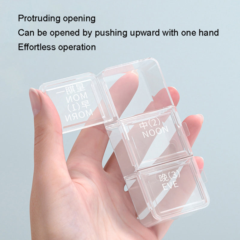 24 Grids Dual Layer Weekly Pill Box 7 Day 3 Times Portable Pill Box Organizer Dispenser (No FDA Certified BPA-Free)