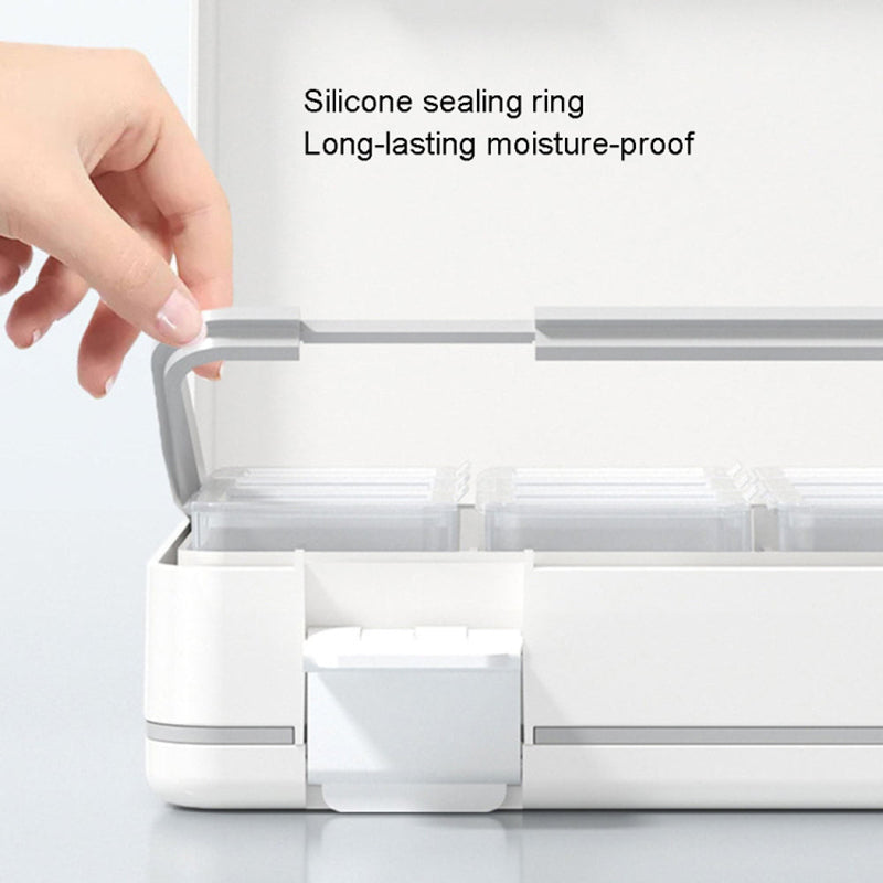 24 Grids Dual Layer Weekly Pill Box 7 Day 3 Times Portable Pill Box Organizer Dispenser (No FDA Certified BPA-Free)