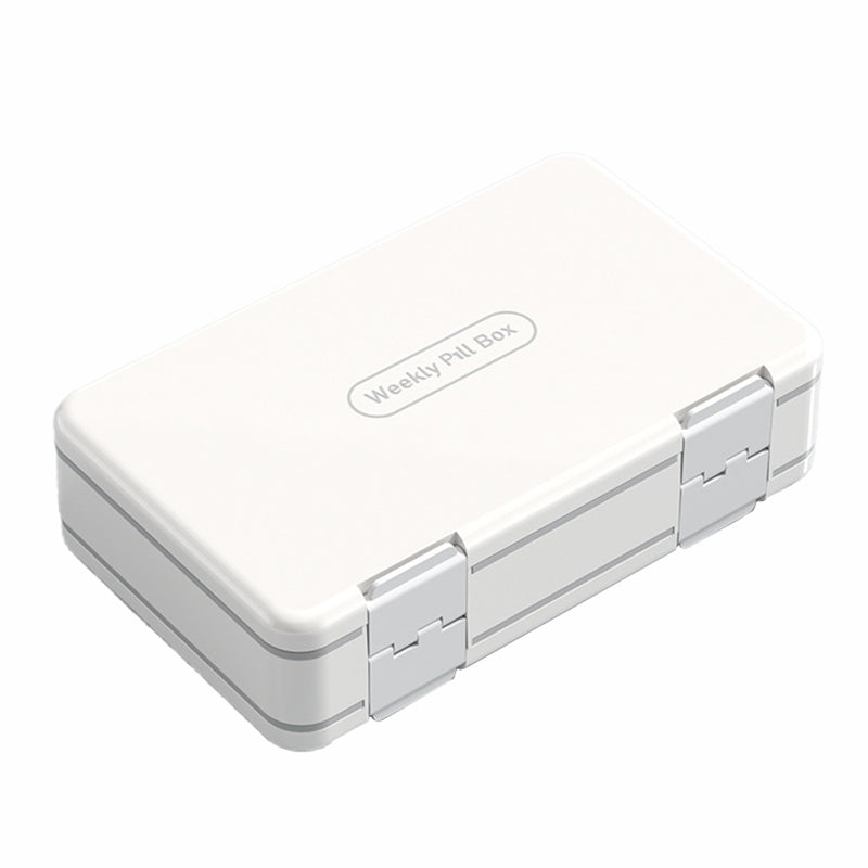 24 Grids Dual Layer Weekly Pill Box 7 Day 3 Times Portable Pill Box Organizer Dispenser (No FDA Certified BPA-Free)
