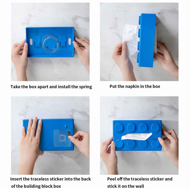Creative Building Block Tissue Box Waterproof ABS Wall Mounted Paper Holder
