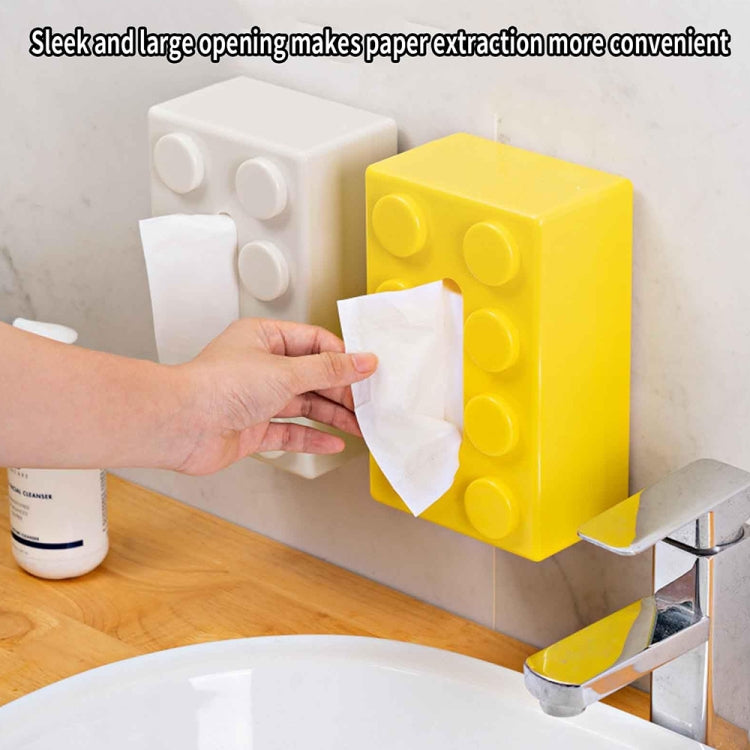 Creative Building Block Tissue Box Waterproof ABS Wall Mounted Paper Holder