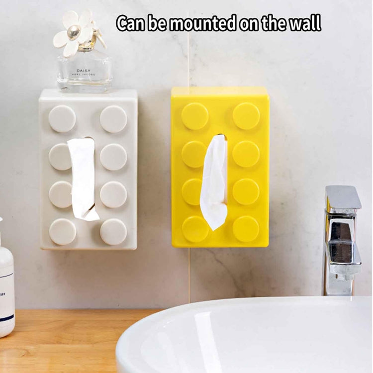 Creative Building Block Tissue Box Waterproof ABS Wall Mounted Paper Holder
