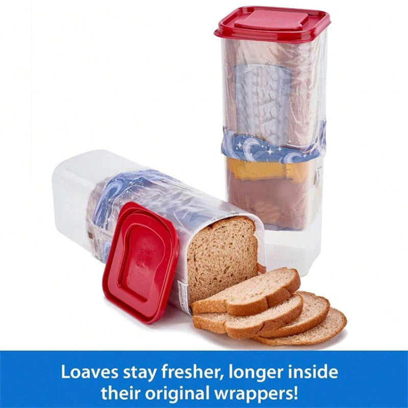 Bread Box with Lid Plastic Clear Toast Keeper Fridge Bread Storage Bin (BPA Free No FDA)