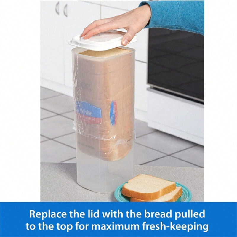 Bread Box with Lid Plastic Clear Toast Keeper Fridge Bread Storage Bin (BPA Free No FDA)