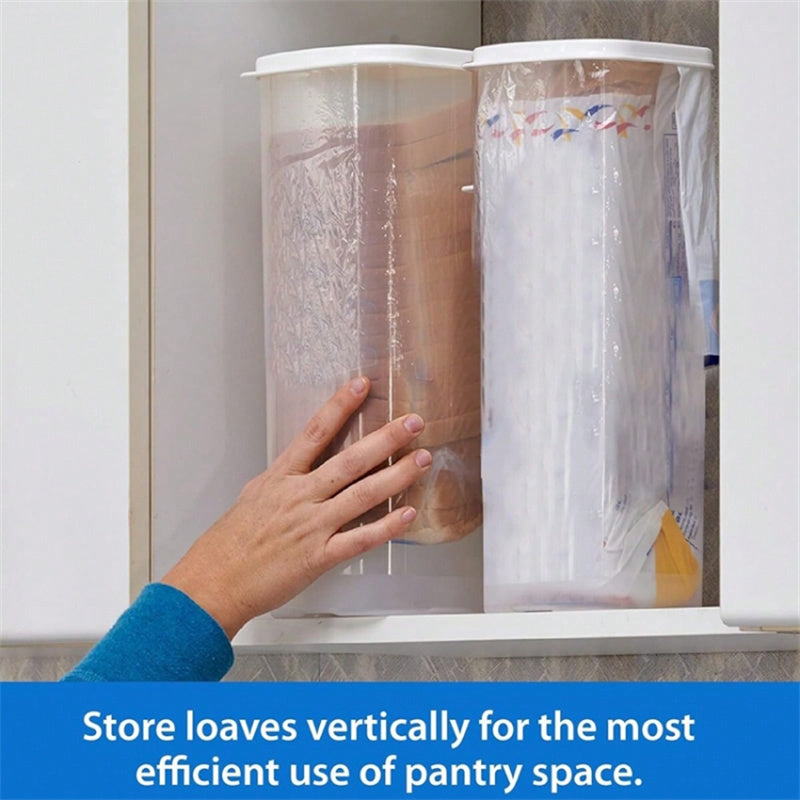 Bread Box with Lid Plastic Clear Toast Keeper Fridge Bread Storage Bin (BPA Free No FDA)