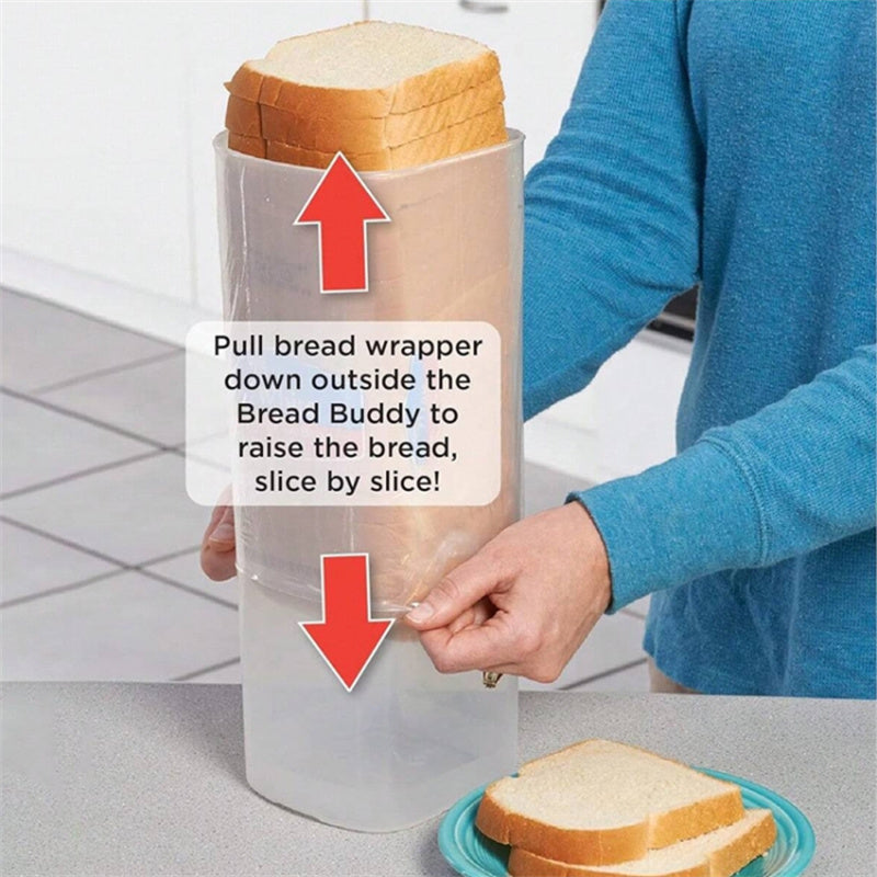 Bread Box with Lid Plastic Clear Toast Keeper Fridge Bread Storage Bin (BPA Free No FDA)
