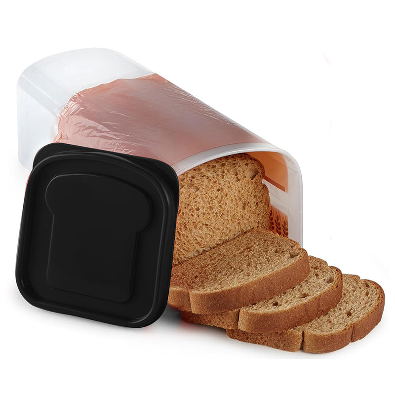Bread Box with Lid Plastic Clear Toast Keeper Fridge Bread Storage Bin (BPA Free No FDA)