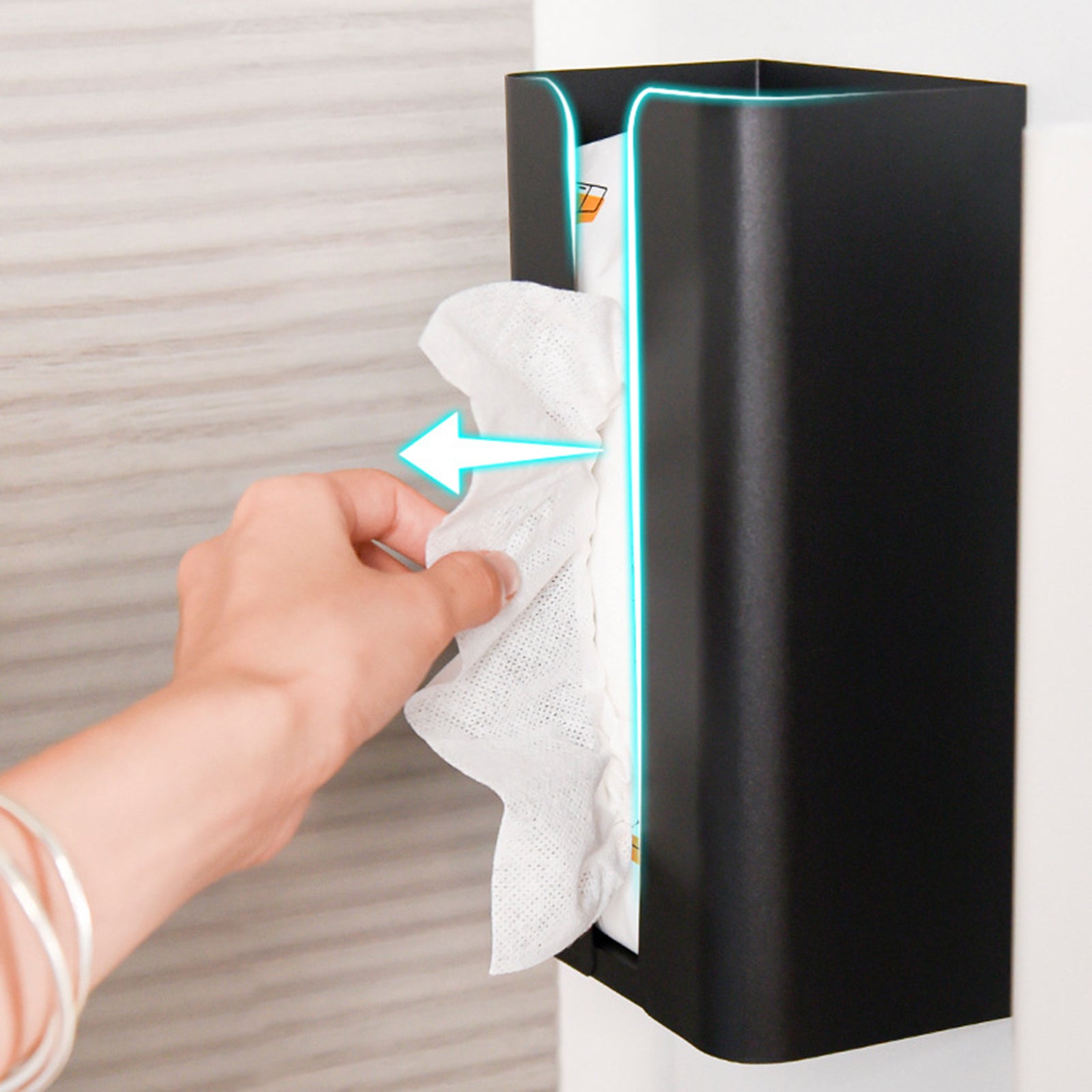 Kitchen Tissue Paper Dispenser Magnetic Carbon Steel Storage Box