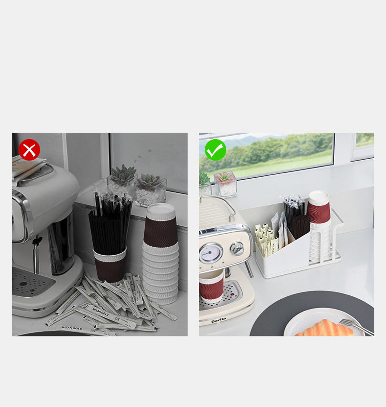 Disposable Cup Holder Carbon Steel Rack Desktop Shelf for Coffee Paper Cup