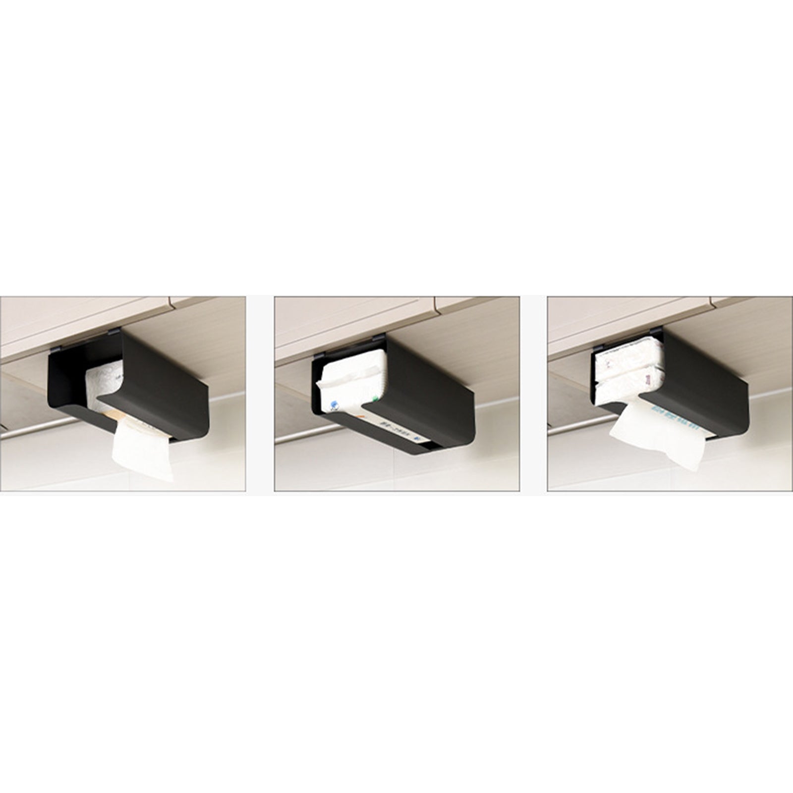Cabinet Door Hanging Tissue Dispenser Box Carbon Steel Tissue Paper Storage Rack