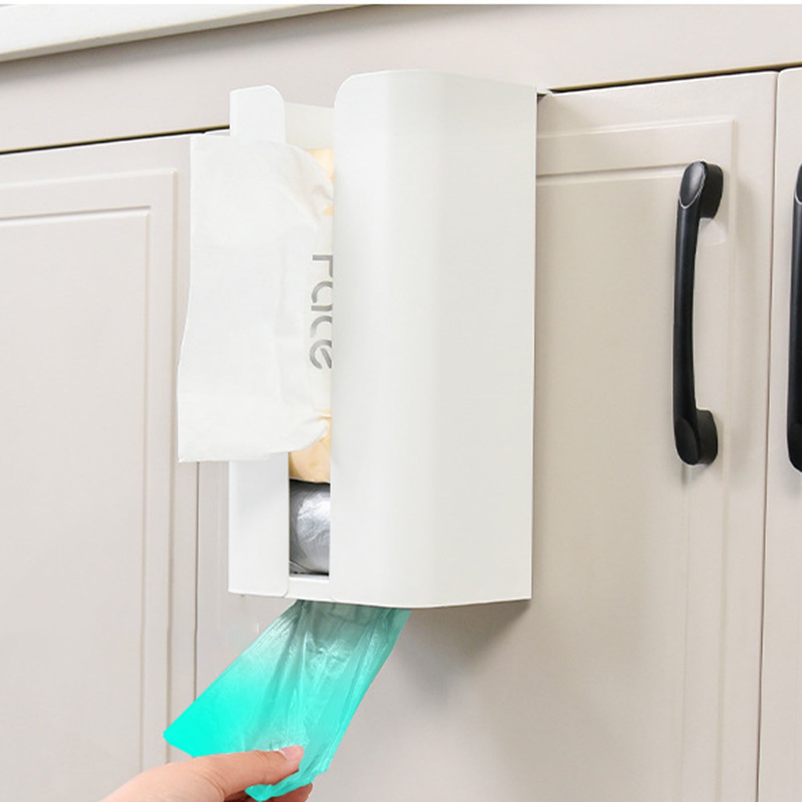 Cabinet Door Hanging Tissue Dispenser Box Carbon Steel Tissue Paper Storage Rack