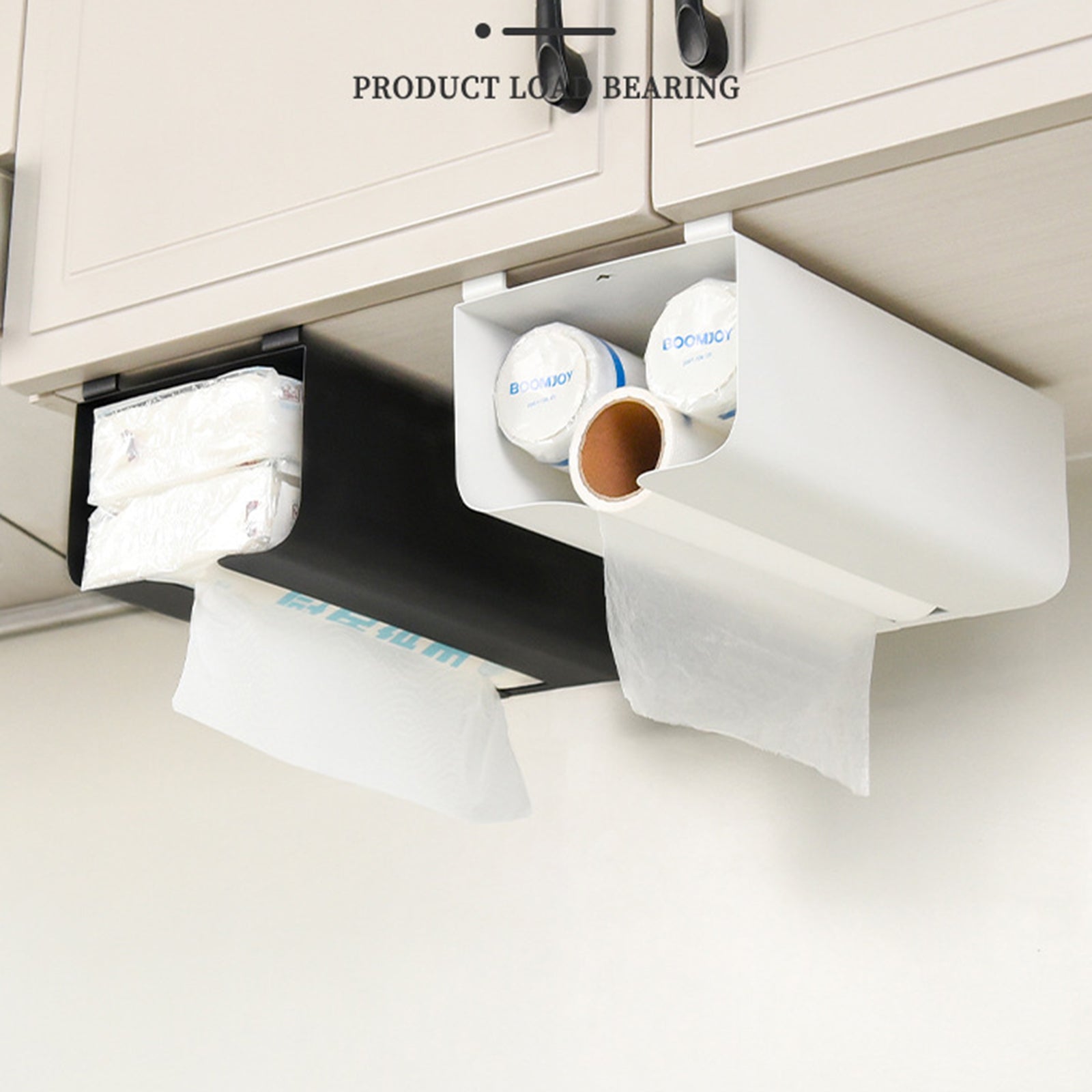 Cabinet Door Hanging Tissue Dispenser Box Carbon Steel Tissue Paper Storage Rack