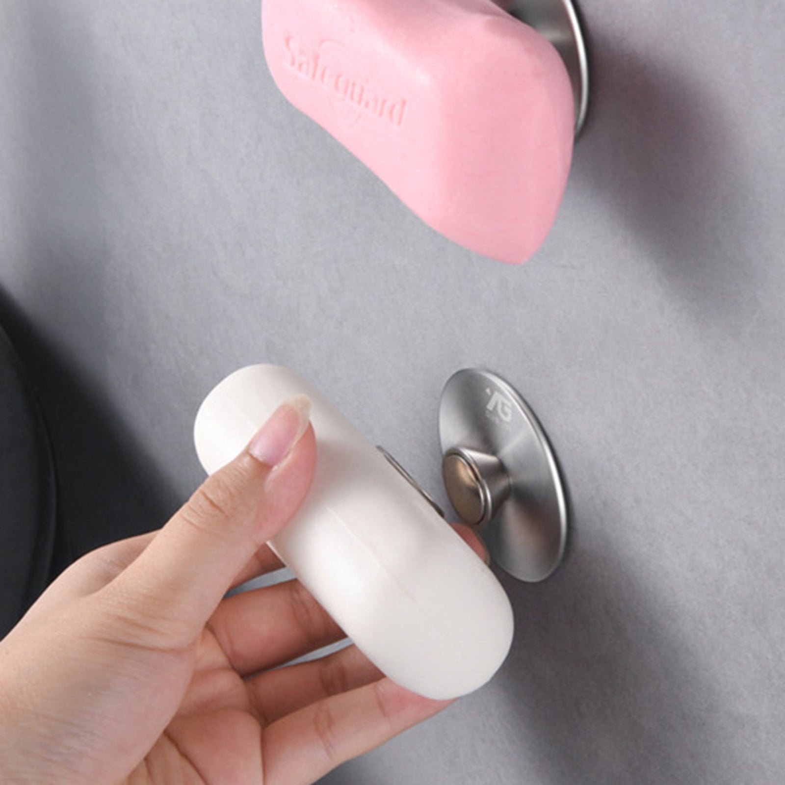 Adhesive Wall-Mounted Soap Rack Stainless Steel Magnetic Bathroom Soap Holder