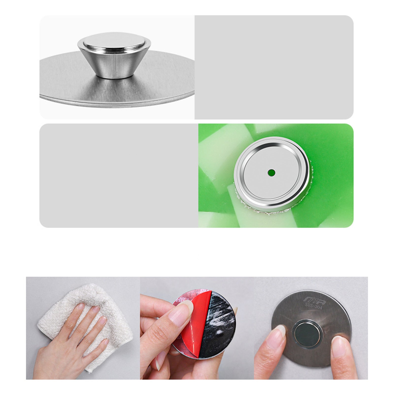 Adhesive Wall-Mounted Soap Rack Stainless Steel Magnetic Bathroom Soap Holder