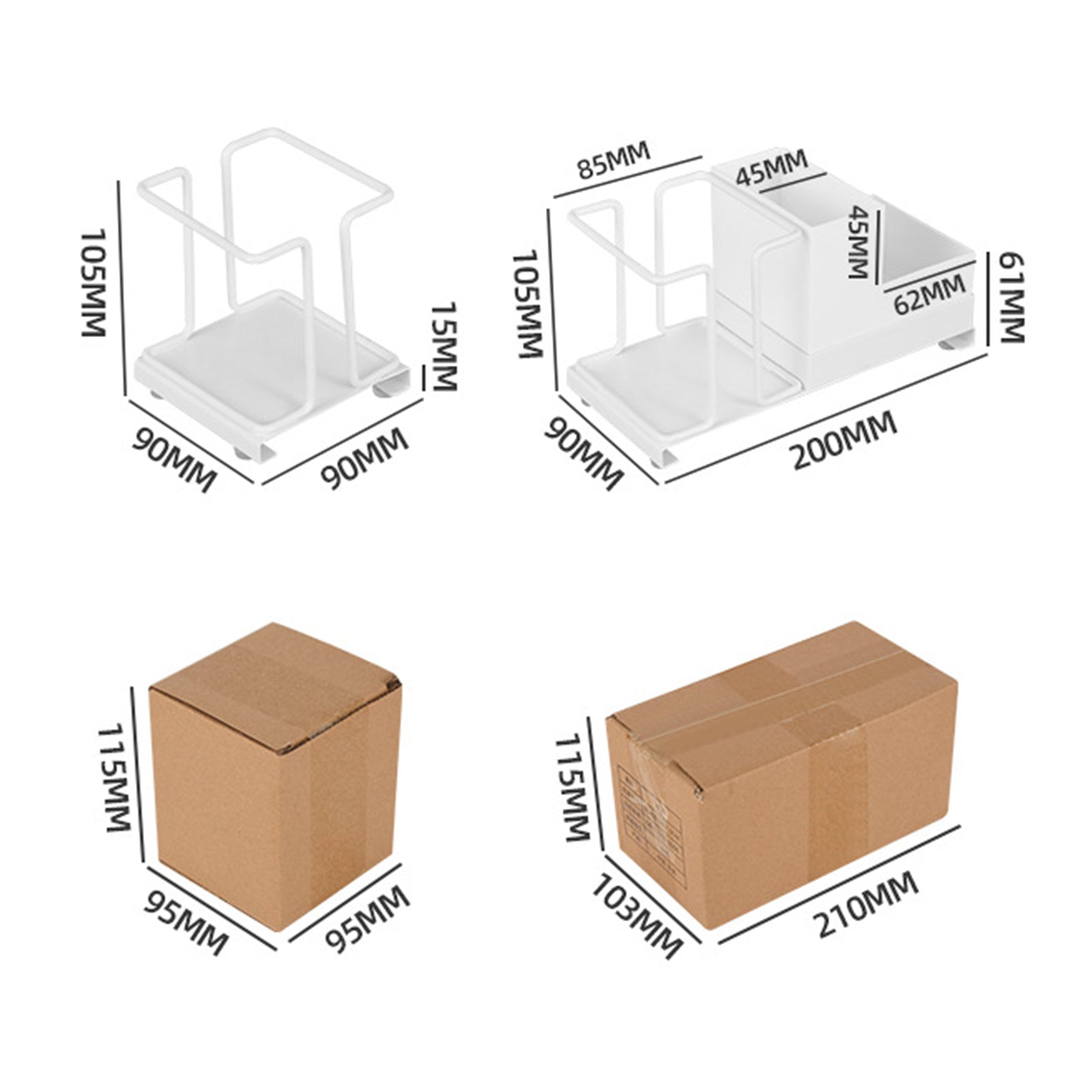 Titanium Steel+PP Desktop Disposable Paper Cup Storage Rack with Coffee Tea Bag Storage Box