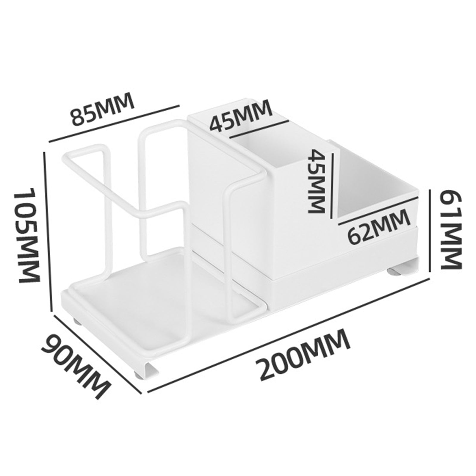 Titanium Steel+PP Desktop Disposable Paper Cup Storage Rack with Coffee Tea Bag Storage Box