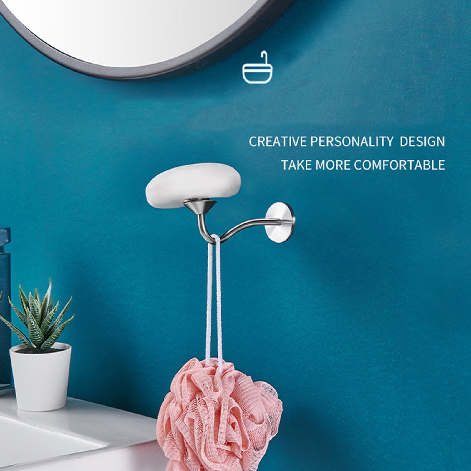 Punch-free Bathroom Wall-Mounted Soap Rack Stainless Steel Magnetic Soap Holder