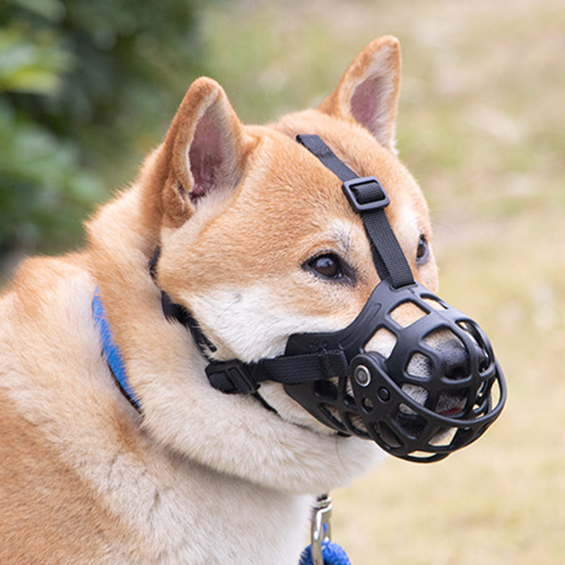 Dog Anti-bite Silicone Muzzle Pet Mouth Cover Anti-barking Tool, Size S - Black