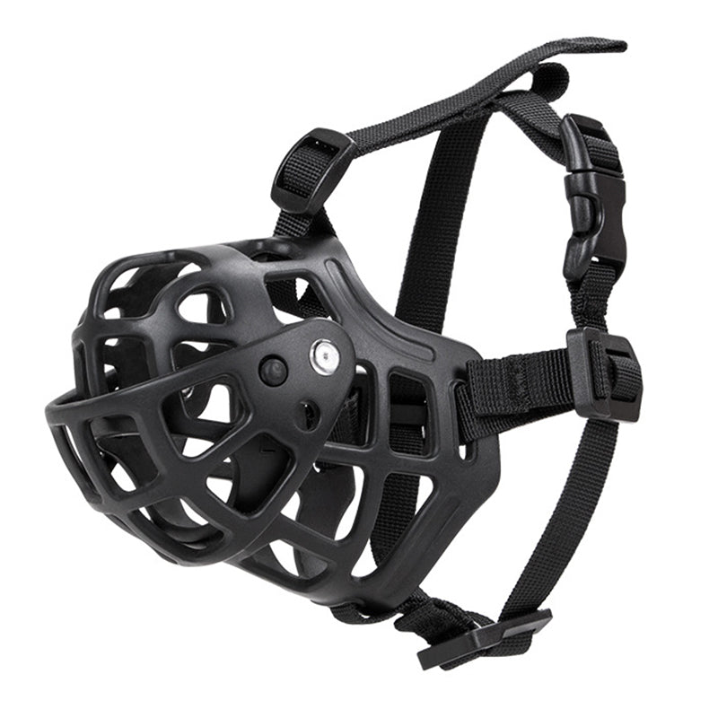 Adjustable Anti-bite Soft Silicone Dog Muzzle Pet Dog Anti-barking Mouth Cover, Size M - Black