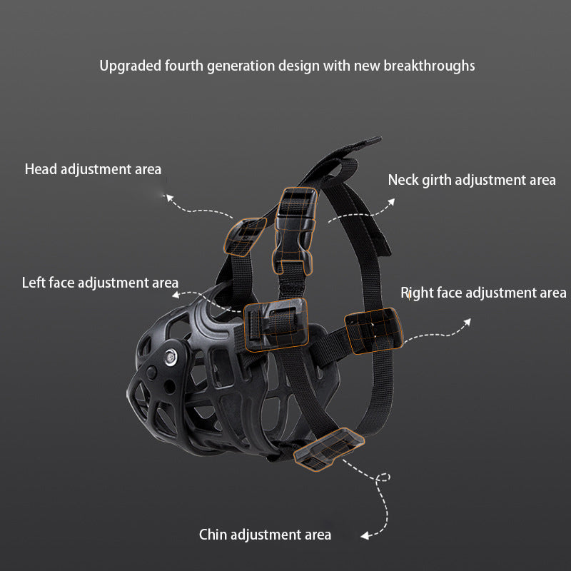Adjustable Anti-bite Soft Silicone Dog Muzzle Pet Dog Anti-barking Mouth Cover, Size M - Black