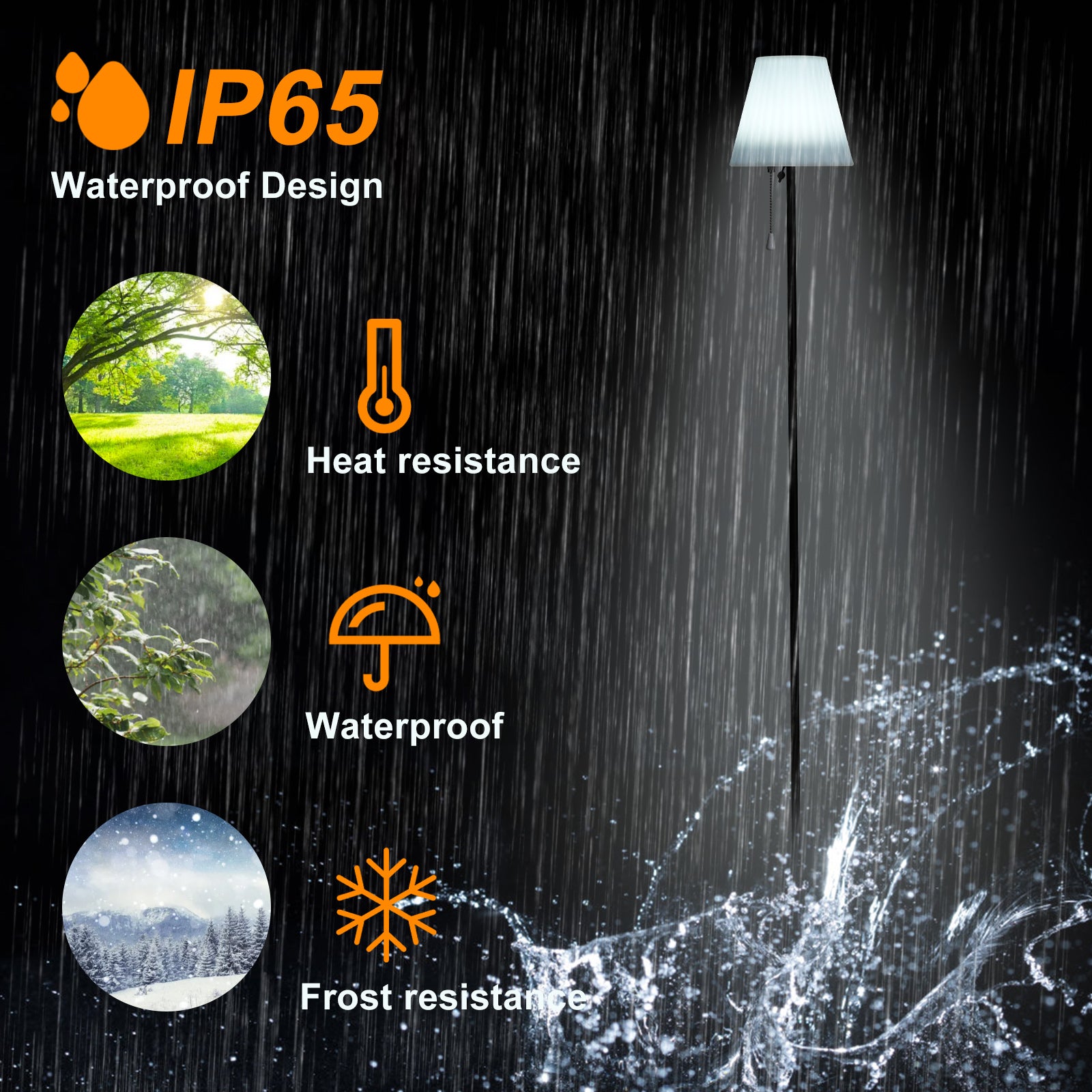 SYD-02 Solar Floor Lamp Height Adjustable RGB Color LED Bar Table Light (CE, UKCA, FCC)