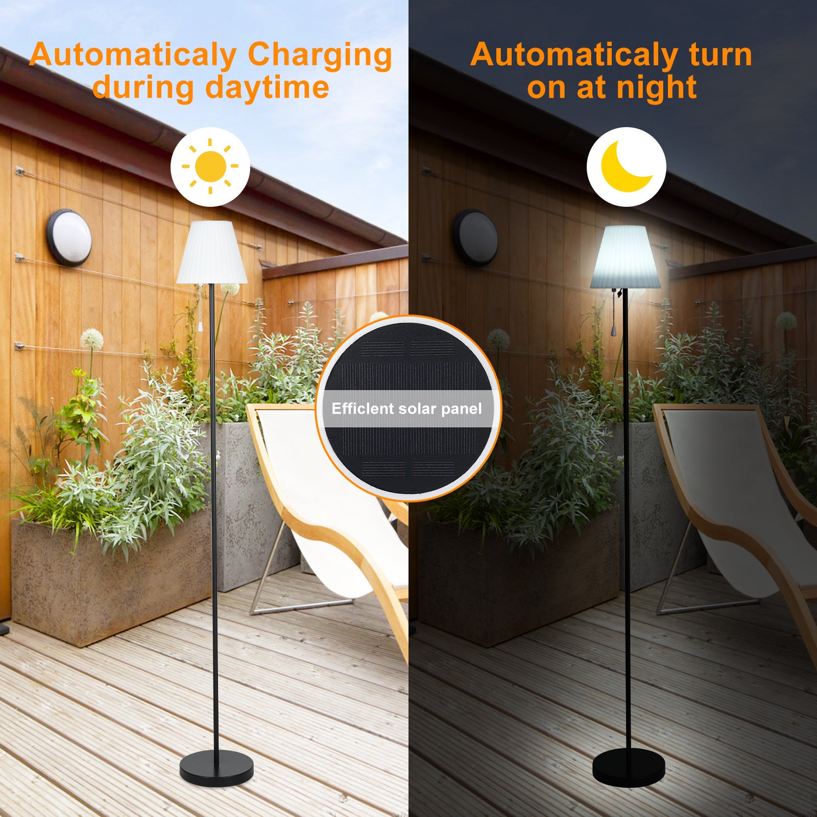 SYD-02 Solar Floor Lamp Height Adjustable RGB Color LED Bar Table Light (CE, UKCA, FCC)