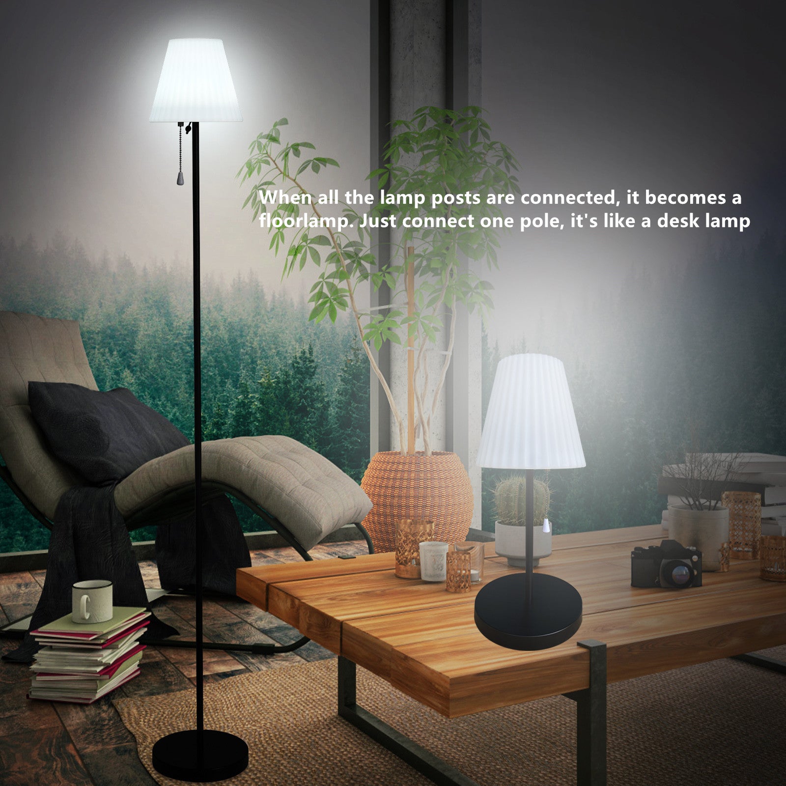 SYD-02 Solar Floor Lamp Height Adjustable RGB Color LED Bar Table Light (CE, UKCA, FCC)