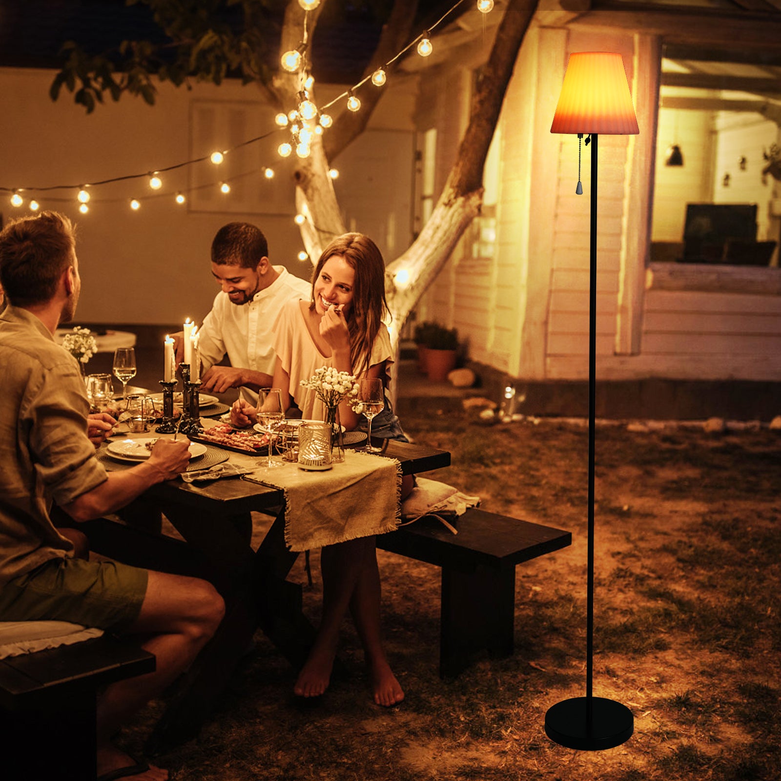 SYD-02 Solar Floor Lamp Height Adjustable RGB Color LED Bar Table Light (CE, UKCA, FCC)