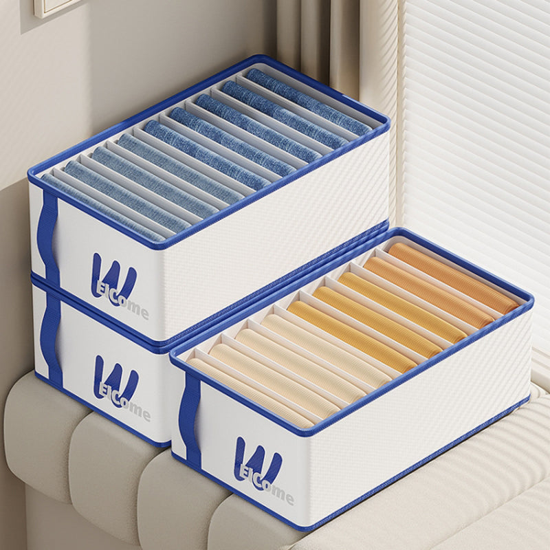 Large 9 Compartments PE+PP Wardrobe Clothes Organizer Moisture-proof Pants Storage Box