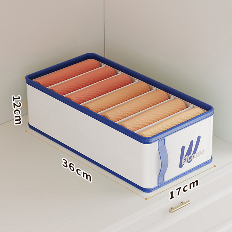 Small 7 Compartments Foldable Moisture-proof Clothes Organizer PE+PP Wardrobe Pants Storage Box