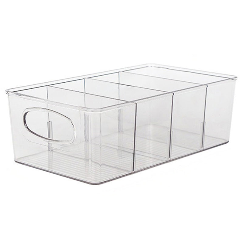 TY-0924 Clear PET Tea Bag Organizer Divided Storage Container Bin for Kitchen Cabinet, Countertop, Pantry