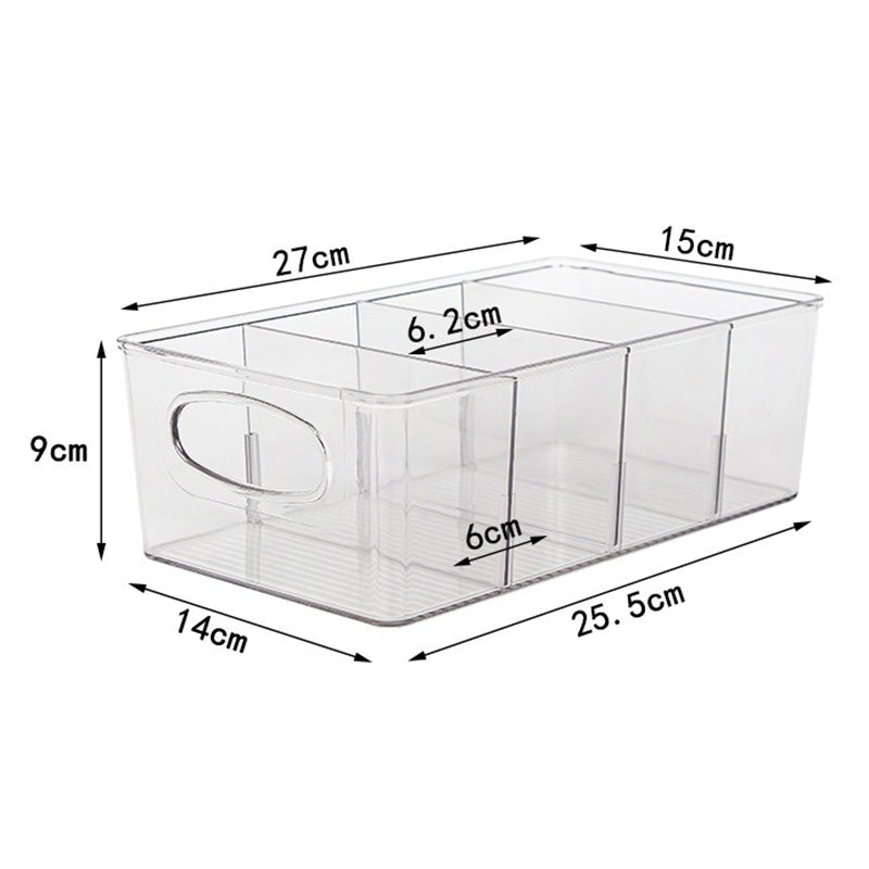 TY-0924 Clear PET Tea Bag Organizer Divided Storage Container Bin for Kitchen Cabinet, Countertop, Pantry