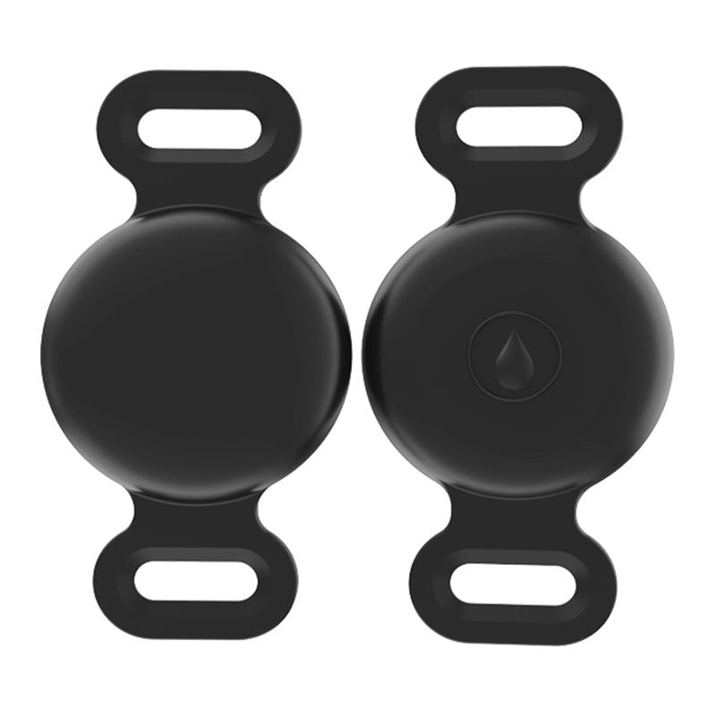 For AirTag Pet Collar GPS Tracker Cover Noctilucent Waterproof Silicone Cover, Size S - Black