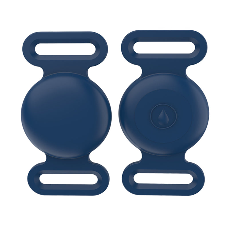 Protective Sleeve for AirTag Pet Collar Anti-lost Locator Tracker Silicone Case, Size M - Midnight Blue