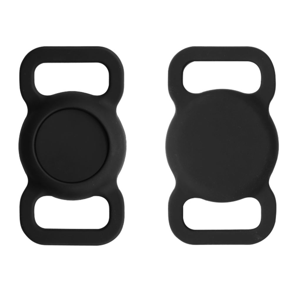 Protective Sleeve for AirTag Pet Collar Anti-lost Bluetooth Tracker Silicone Case - Black