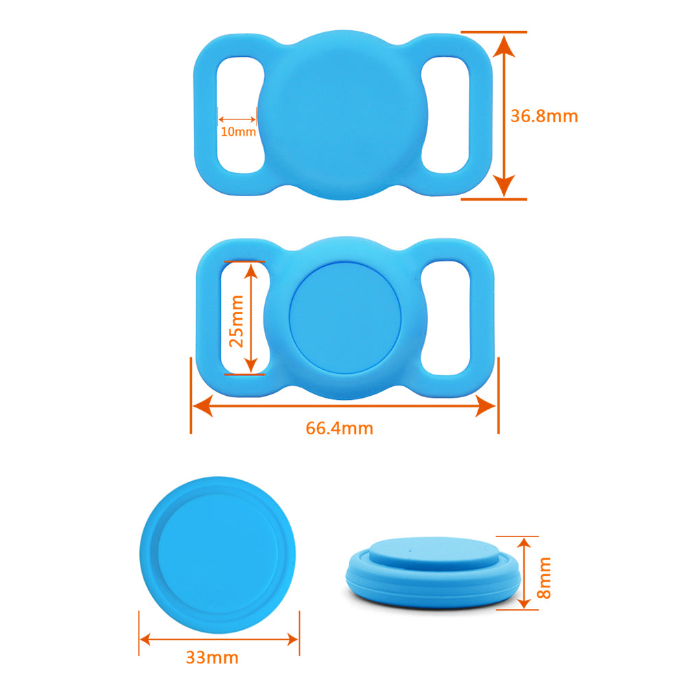 Protective Sleeve for AirTag Pet Collar Anti-lost Bluetooth Tracker Silicone Case - Black