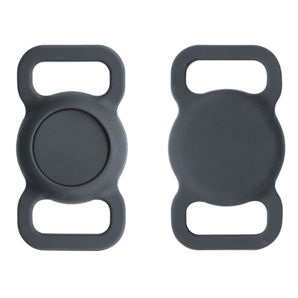 Protective Sleeve for AirTag Pet Collar Anti-lost Bluetooth Tracker Silicone Case - Black