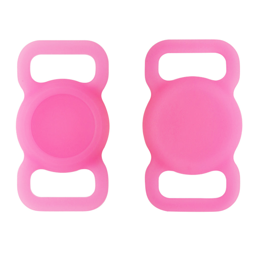 Protective Sleeve for AirTag Pet Collar Anti-lost Bluetooth Tracker Silicone Case - Black