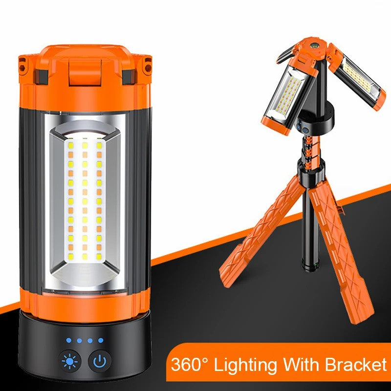 XQZ10 Rechargeable Work Light Water Resistant Camping Lamp with Folding Stand