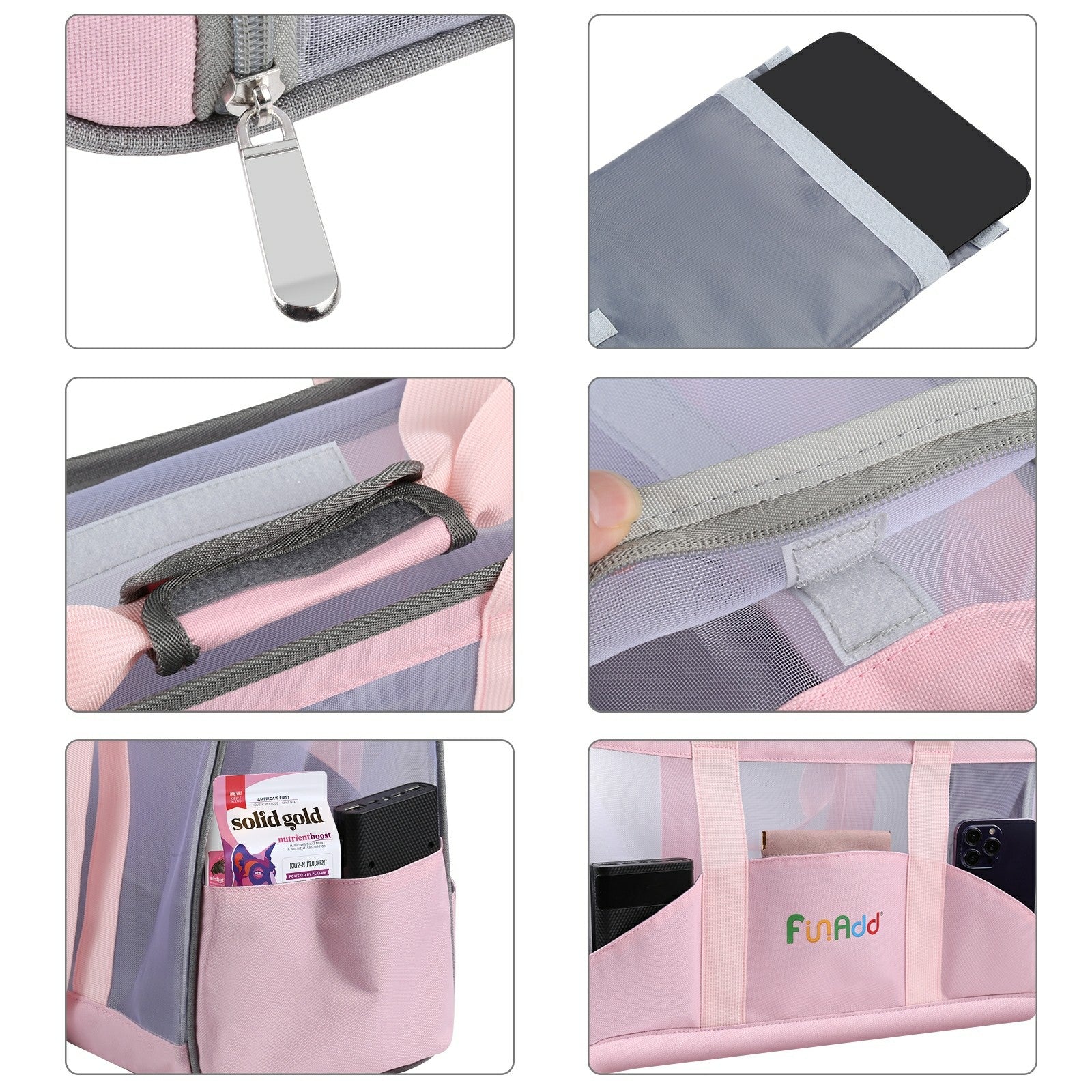 FUNADD FA1002 Nylon Cloth Pet Cat Carrier Bag Tote Handbag for Small Dog