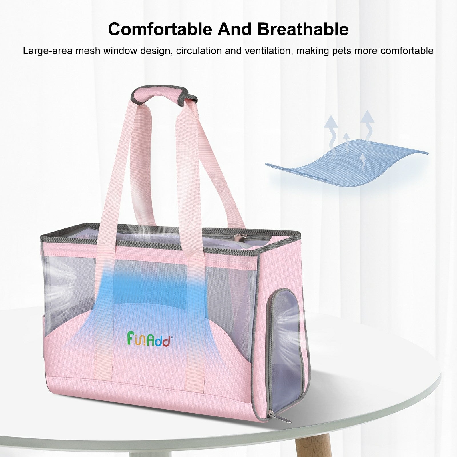 FUNADD FA1002 Nylon Cloth Pet Cat Carrier Bag Tote Handbag for Small Dog