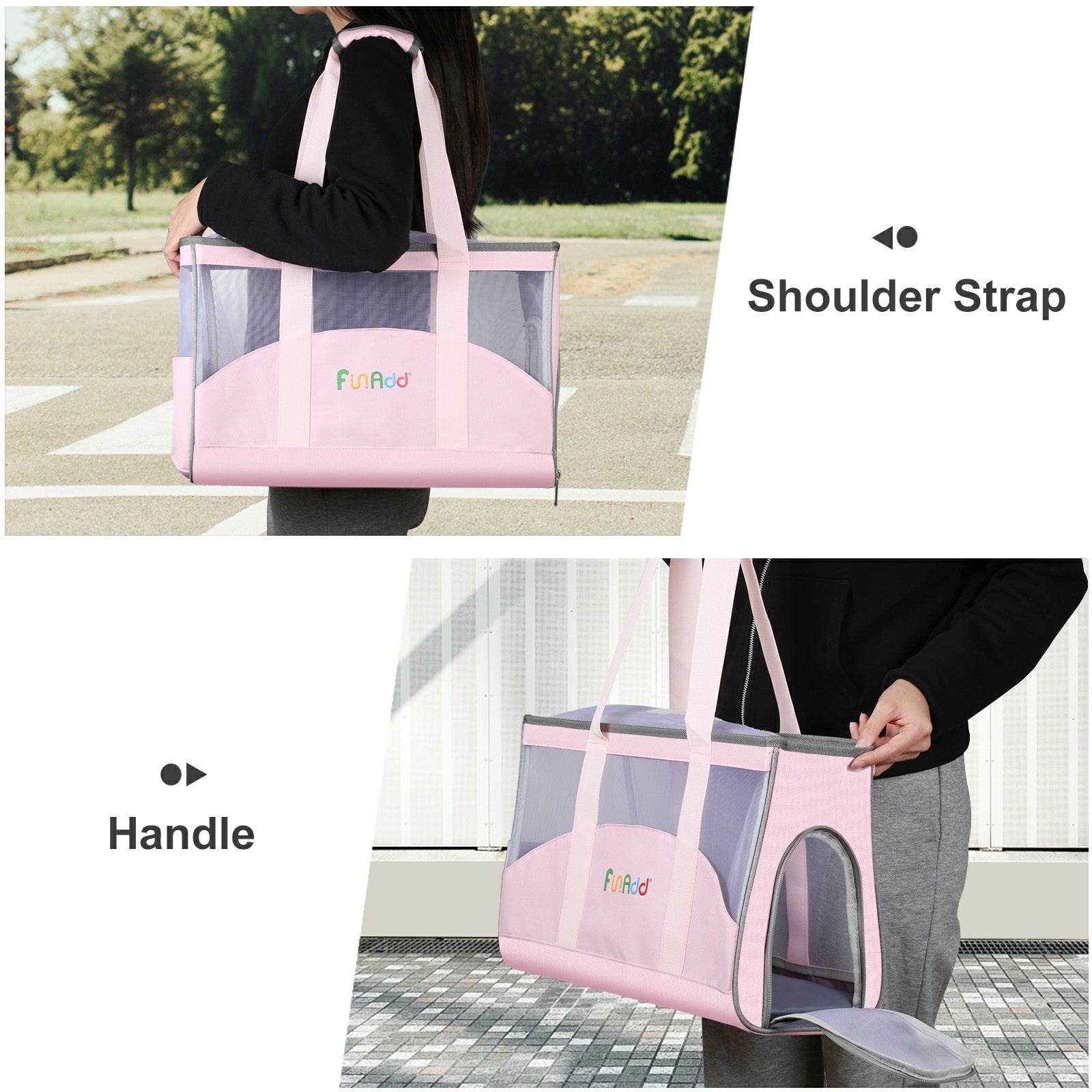 FUNADD FA1002 Nylon Cloth Pet Cat Carrier Bag Tote Handbag for Small Dog