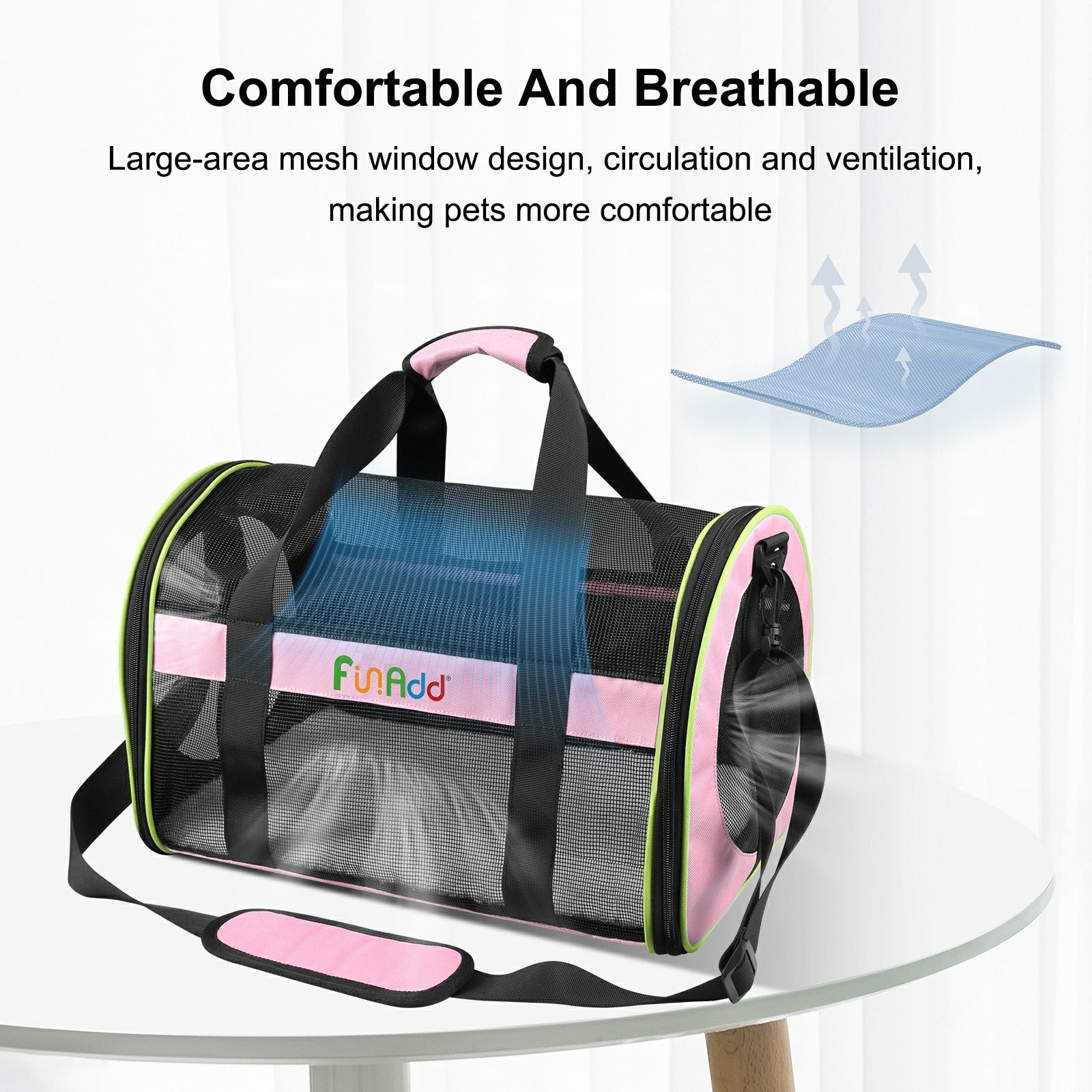 FUNADD FA1001 Breathable Pet Carrier Bag Outgoing Dog Cat Crossbody Tote Bag