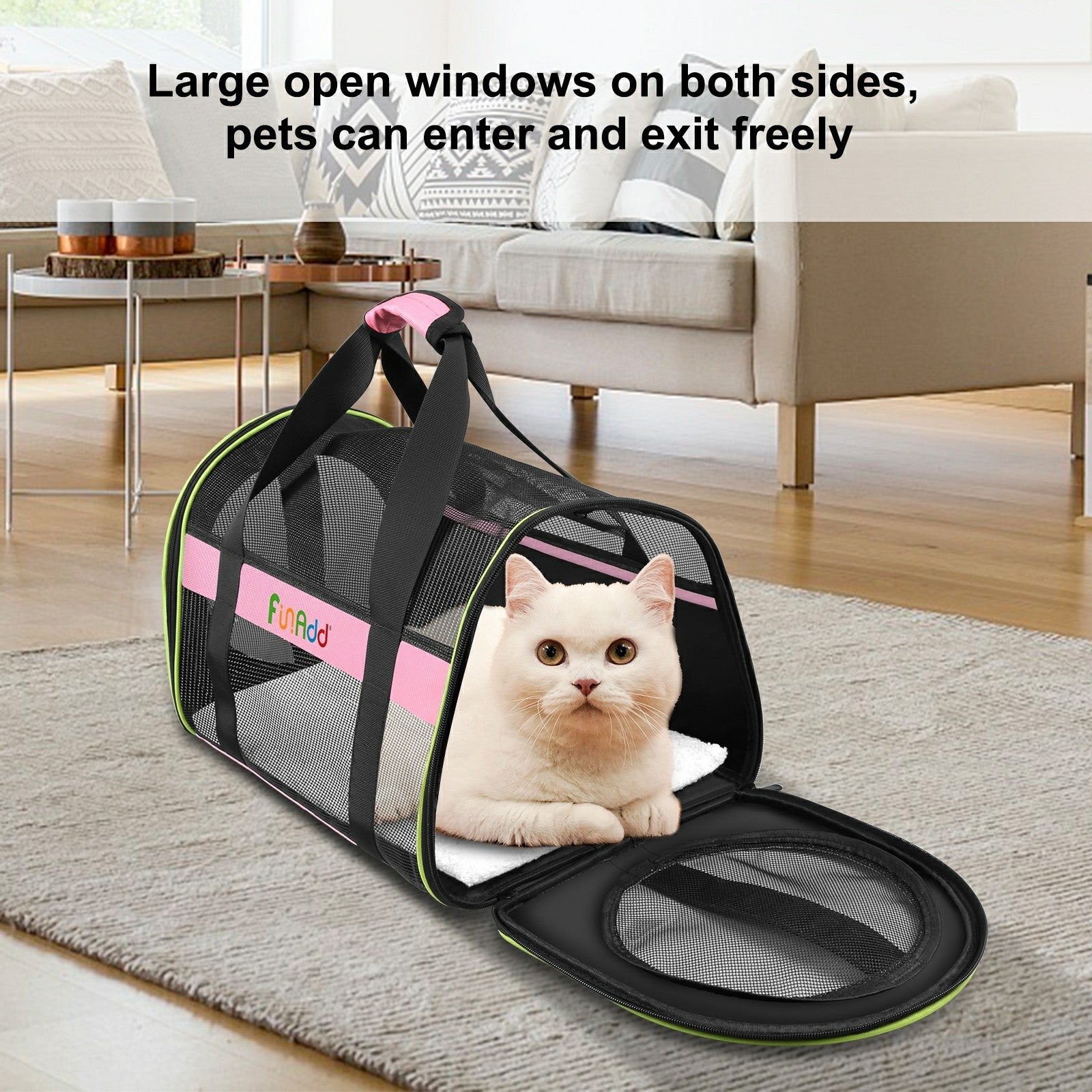 FUNADD FA1001 Breathable Pet Carrier Bag Outgoing Dog Cat Crossbody Tote Bag