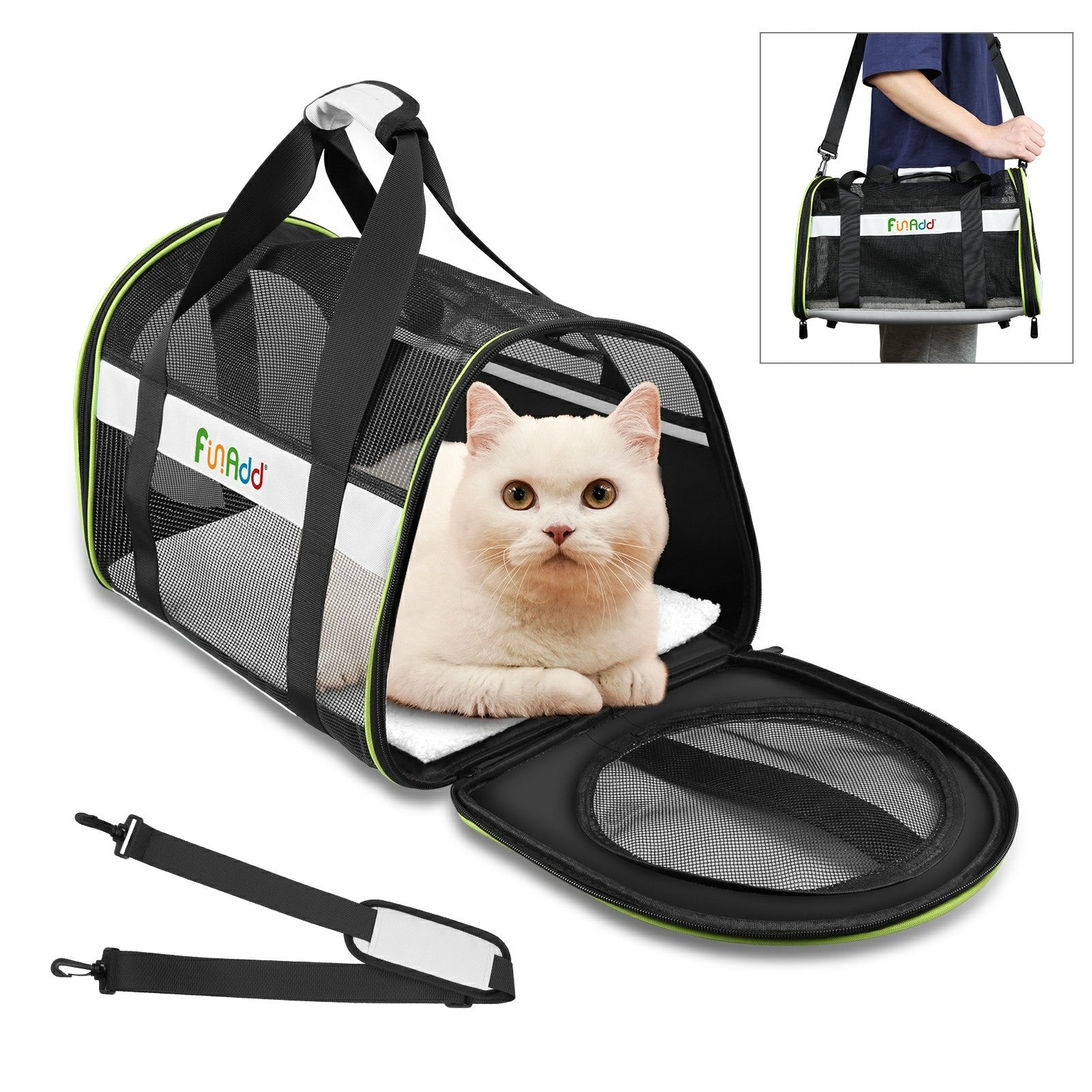 FUNADD FA1001 Breathable Pet Carrier Bag Outgoing Dog Cat Crossbody Tote Bag
