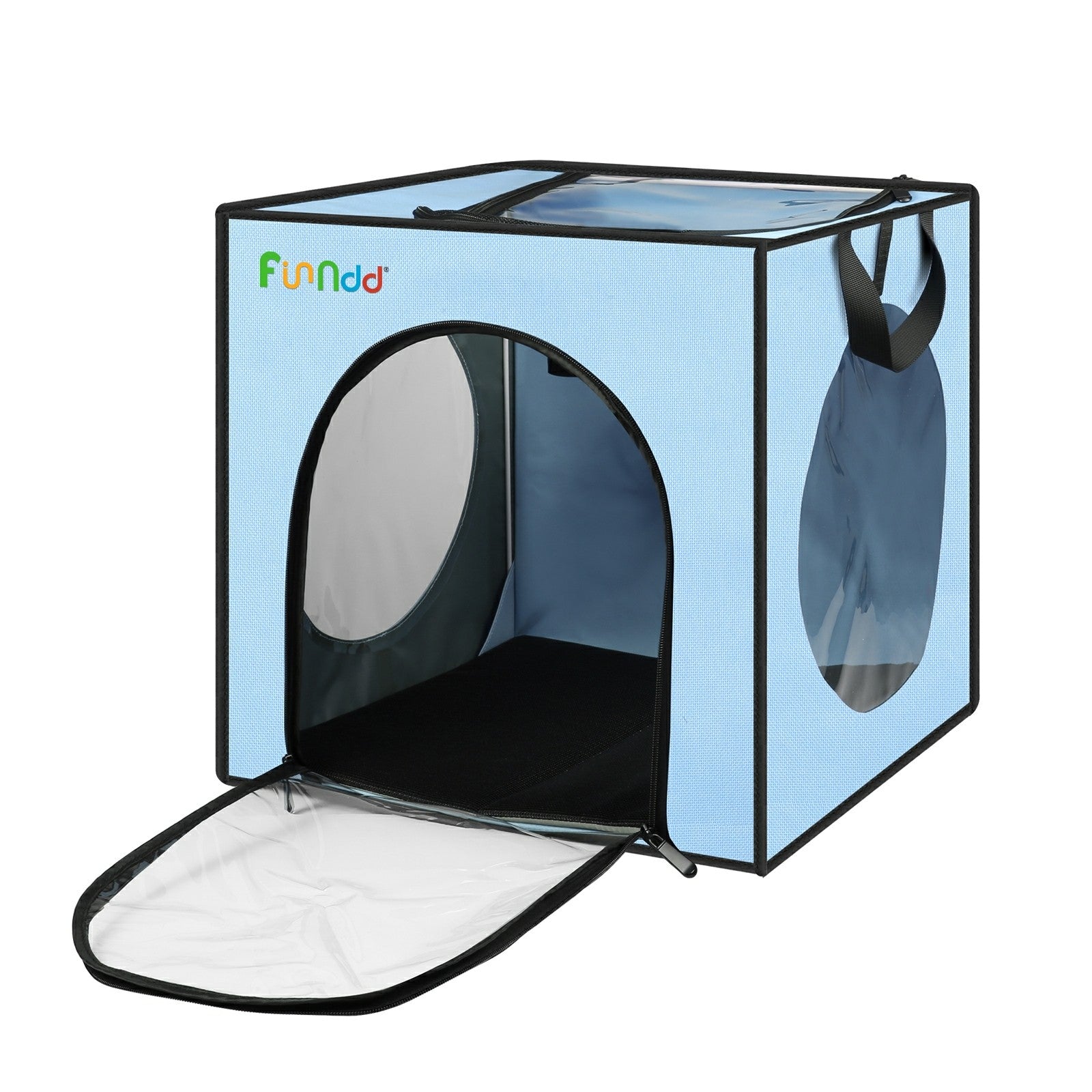 FUNADD FA2001 600D Nylon Pet Drying Box Dog Cat Hair Blowing Dry Box with Clear PVC Window