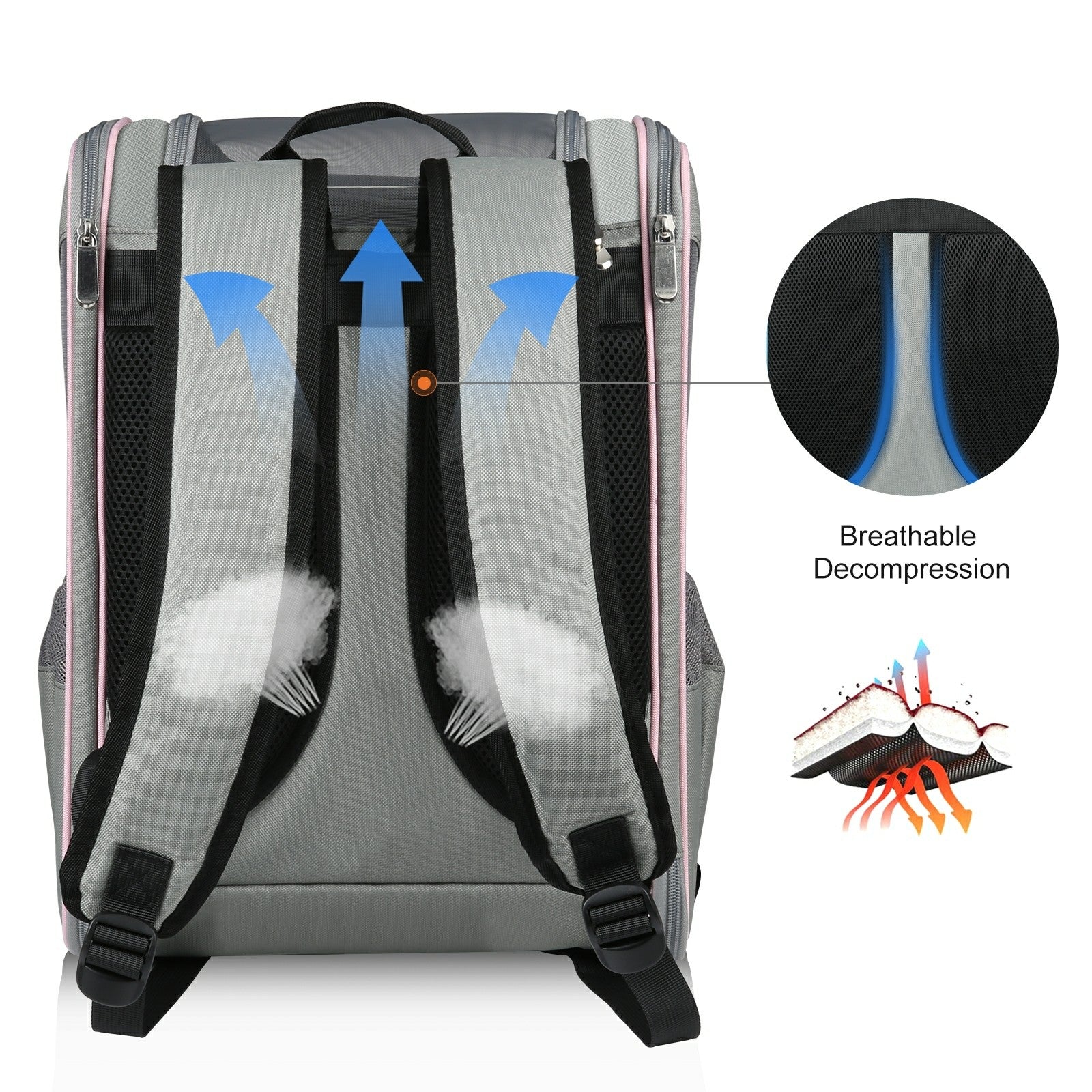 FUNADD FA1003 600D Nylon Breathable Pet Backpack Dog Cat Carrier Dual Shoulders Bag