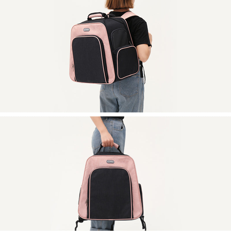 LDLC QS-052 Portable Travel Breathable Pet Carrier Backpack Expandable Folding Dog Cat Carrying Trolley Bag - Sky Blue